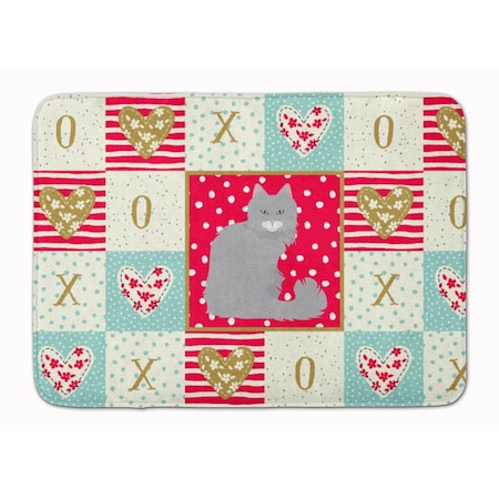 Carolines Treasures 19 x 27 in. Norwegian Forest Cat Love Machine Washable Memory Foam Mat CK5772RUG